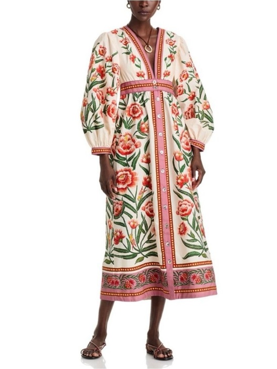 FARM Rio Dresses & Skirts - FARM Rio Ainika Floral Print Maxi Dress, Cream/Red NWT
